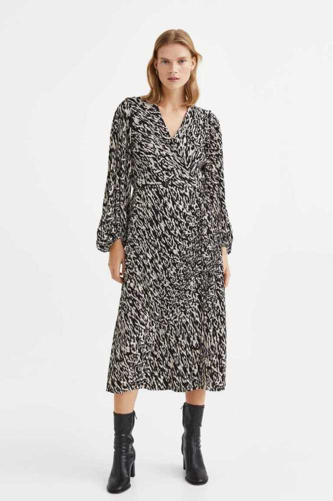 H&M Falten Wrap-front Kleider Damen Türkis | 5182-COQXG