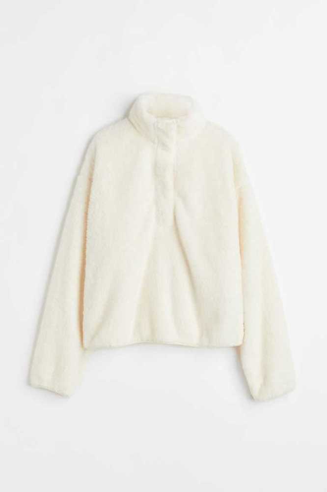 H&M Faux Shearling Oberteile Damen Weiß | 2607-HZIXO