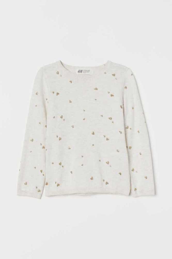 H&M Fine-knit Baumwoll Pullover Kinder Rosa | 2180-RCNTK