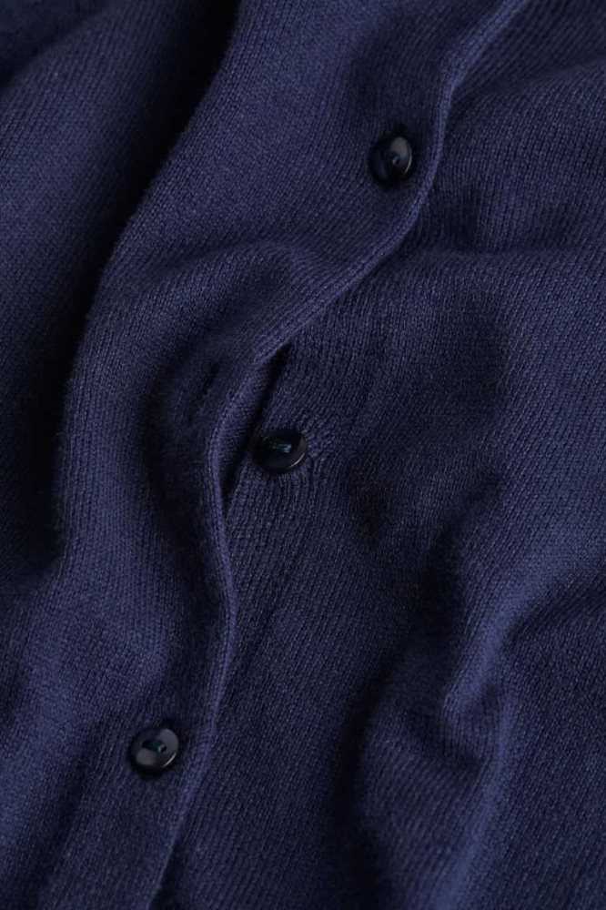 H&M Fine-knit Baumwoll Strickjacke Kinder Navy Blau | 9817-DENYG