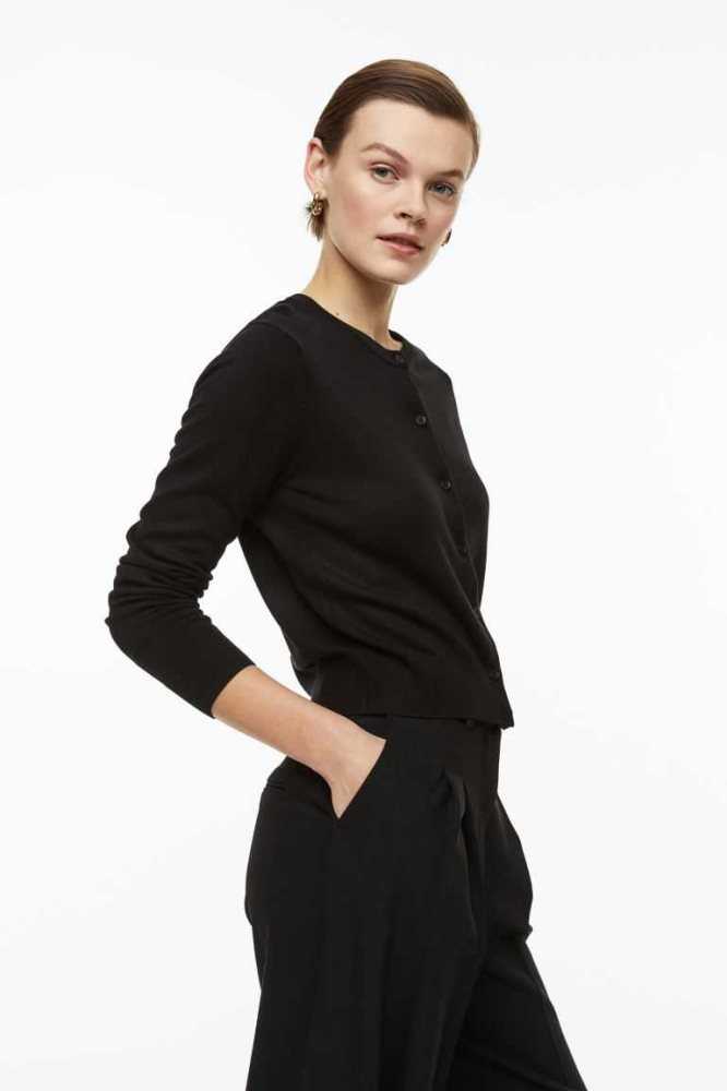 H&M Fine-knit Cardigan Pullover Damen Dunkelgrün | 1795-ZVJIO