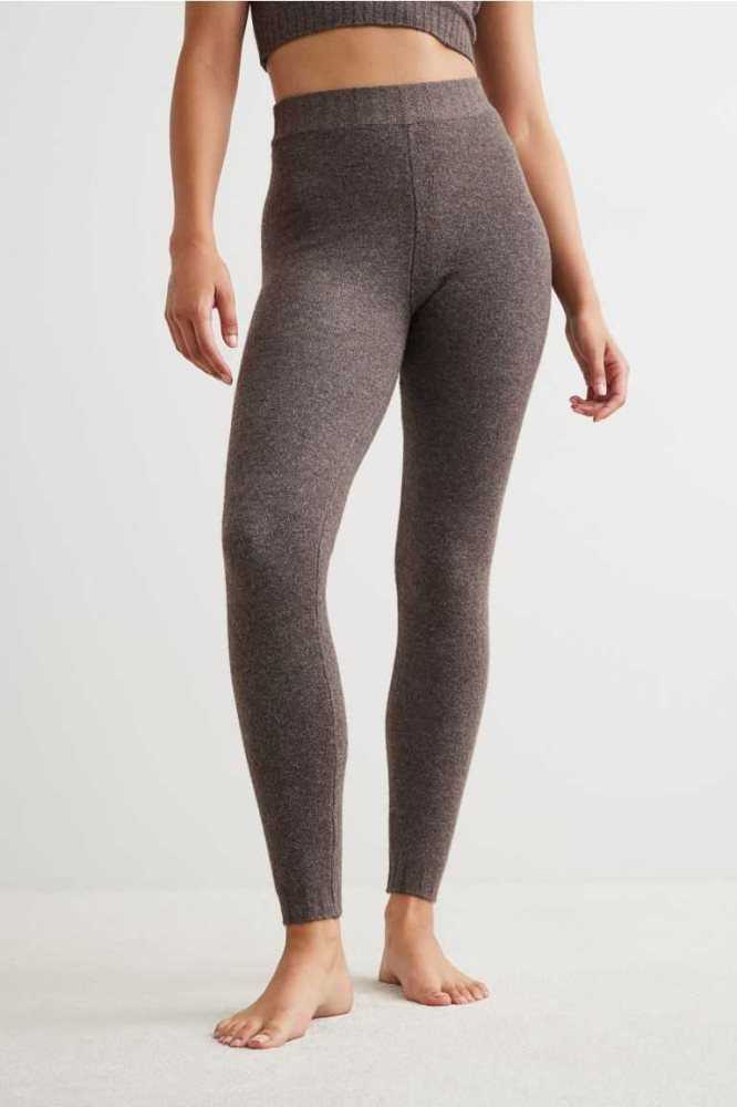 H&M Fine-knit Leggings Loungewear Damen Dunkelbraun | 7038-CMPXZ