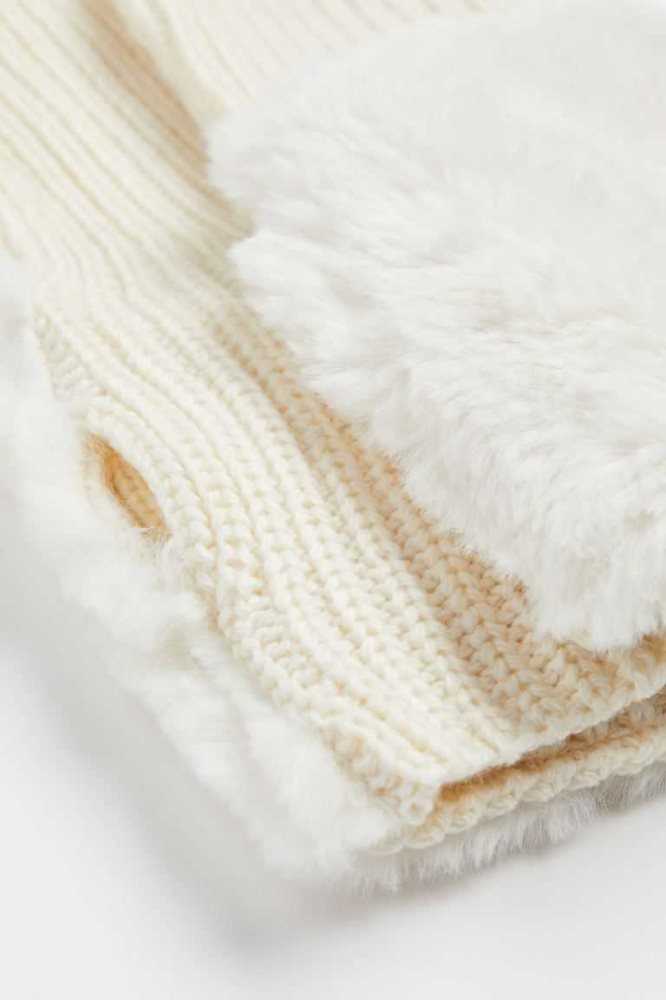 H&M Fingerless mittens Handschuhe Damen Beige | 8903-MWXPU