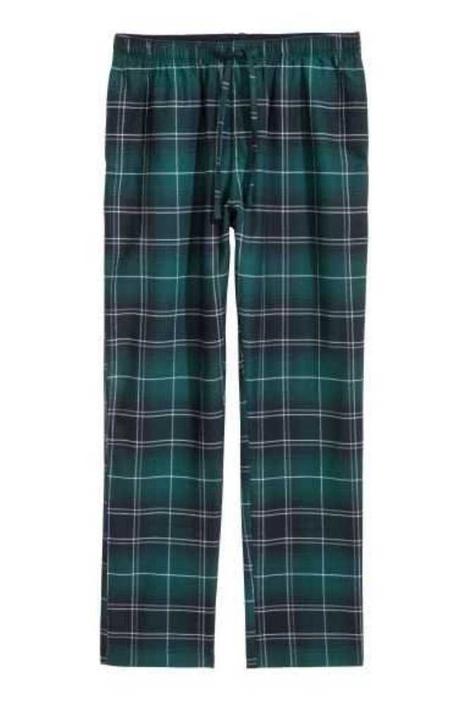 H&M Flannel Pajama Pants Loungewear Herren Schwarz Weiß | 6307-XCNAV