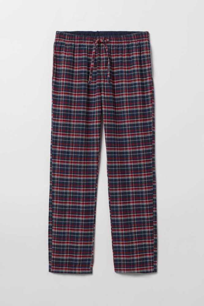 H&M Flannel Pajama Pants Loungewear Herren Schwarz Weiß | 6307-XCNAV