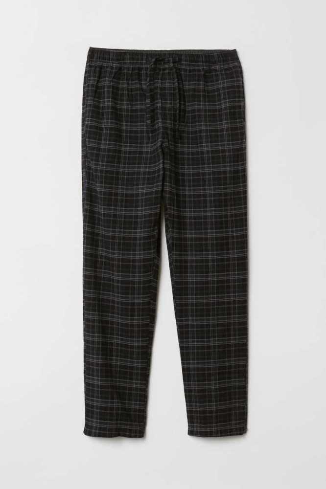 H&M Flannel Pajama Pants Loungewear Herren Blau Rot | 8405-VJHKX