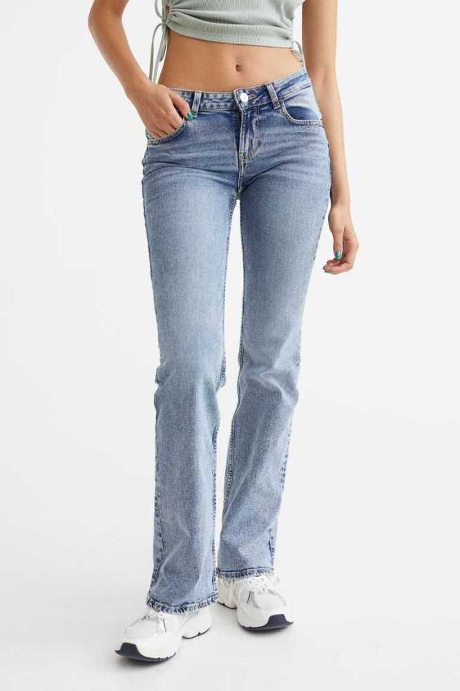 H&M Flare Low Jeans Damen Dunkelgrau | 3580-CYTNK