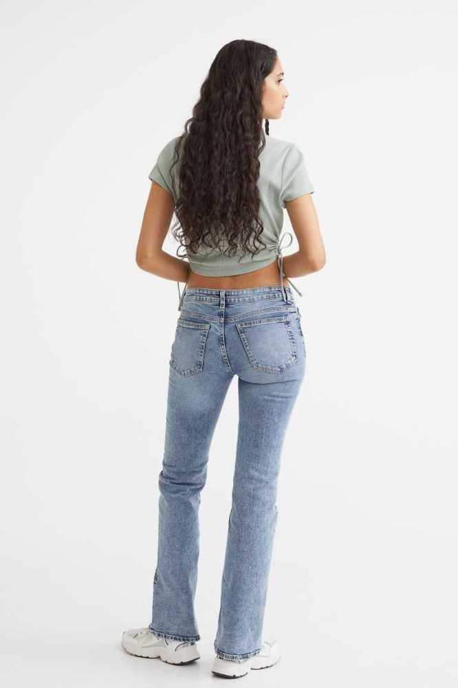 H&M Flare Low Jeans Damen Dunkelgrau | 3580-CYTNK