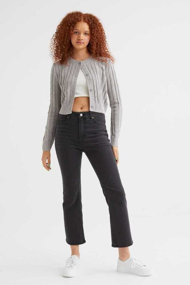 H&M Flared High Ankle Jeans Damen Dunkelblau | 7468-OZHLJ