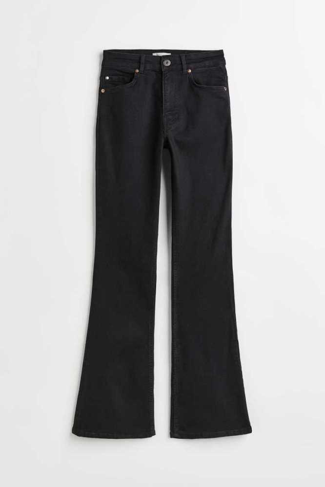 H&M Flared High Jeans Damen Schwarz | 2578-FBEVJ