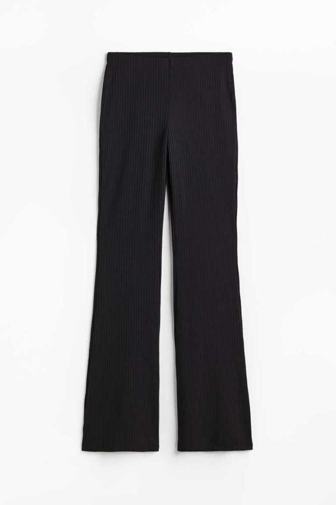 H&M Flared Leggings Hose Damen Schwarz | 2804-IGUEV