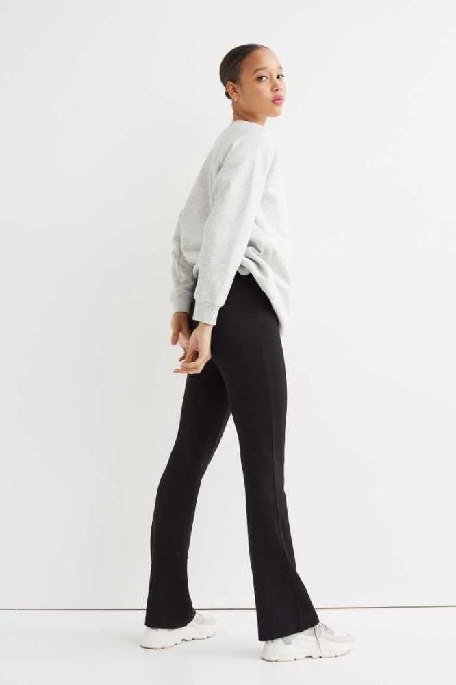 H&M Flared Leggings Hose Damen Schwarz | 3904-HNPYQ