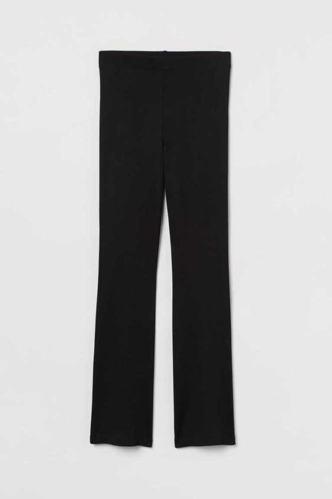 H&M Flared Leggings Hose Damen Schwarz | 3904-HNPYQ