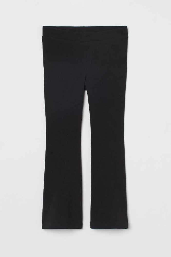 H&M Flared Leggings Kinder Schwarz | 1704-SDANB