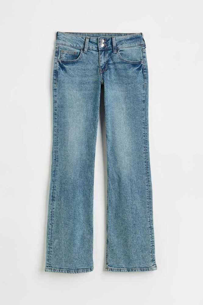 H&M Flared Low Jeans Damen Grau | 6871-YVUJF