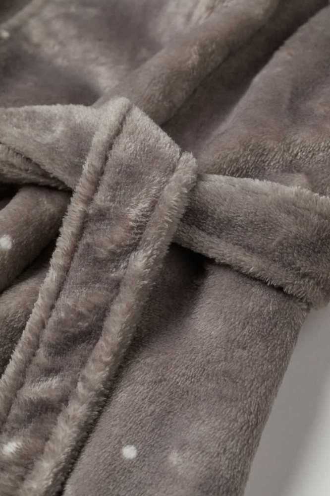 H&M Fleece Bathrobe Nachtwäsche Damen Dunkelgrau | 8014-WXDOP