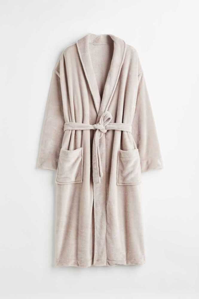 H&M Fleece Bathrobe Nachtwäsche Damen Rot | 8135-TYKGI