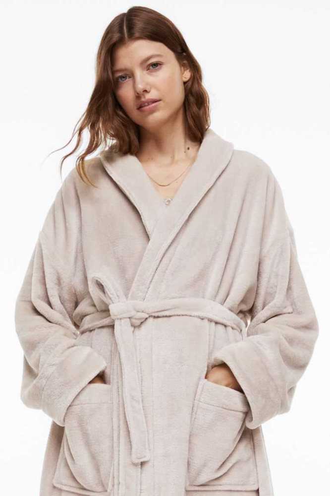 H&M Fleece Bathrobe Nachtwäsche Damen Rot | 8135-TYKGI