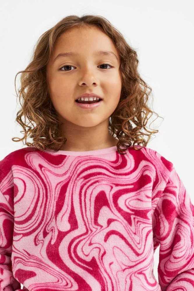 H&M Fleece Hemd Kinder Rosa | 7423-FGCSM