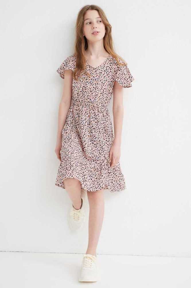 H&M Flounce-hem Kurzes Kleid Kinder Türkis | 7980-DGTEZ