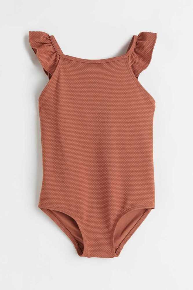 H&M Flounced Badeanzüge Kinder Dunkelgrau | 9534-MVJZK