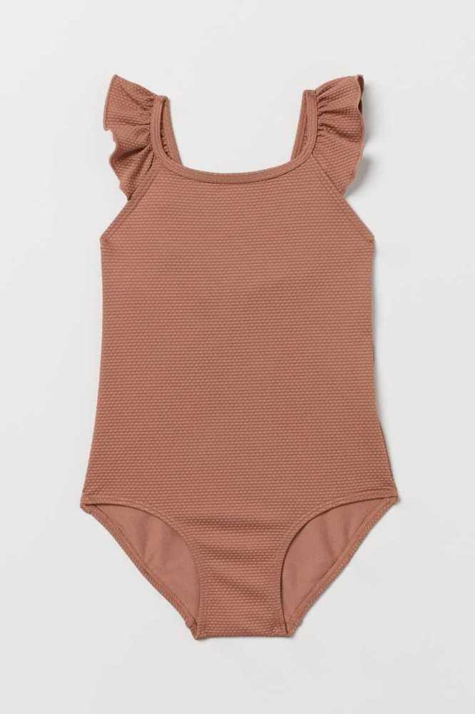 H&M Flounced Badeanzüge Kinder Dunkelgrau | 9534-MVJZK