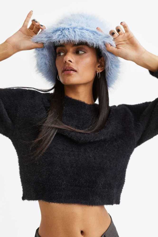 H&M Fluffy Bucket Hüte Damen Hellblau | 8019-WNVYJ