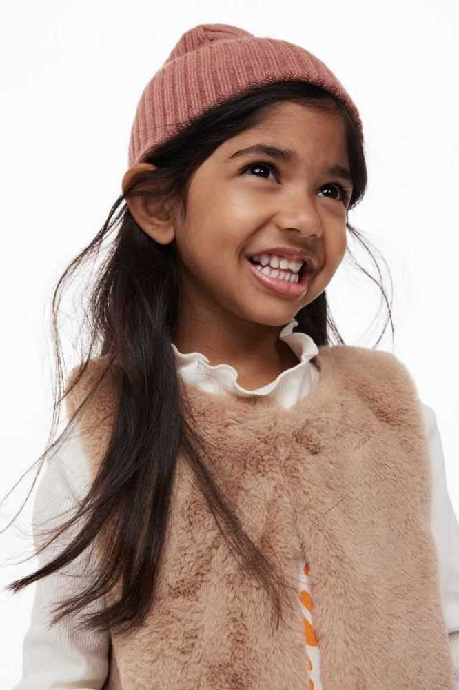 H&M Fluffy Vest Oberbekleidung Kinder Beige | 0789-GRCZA