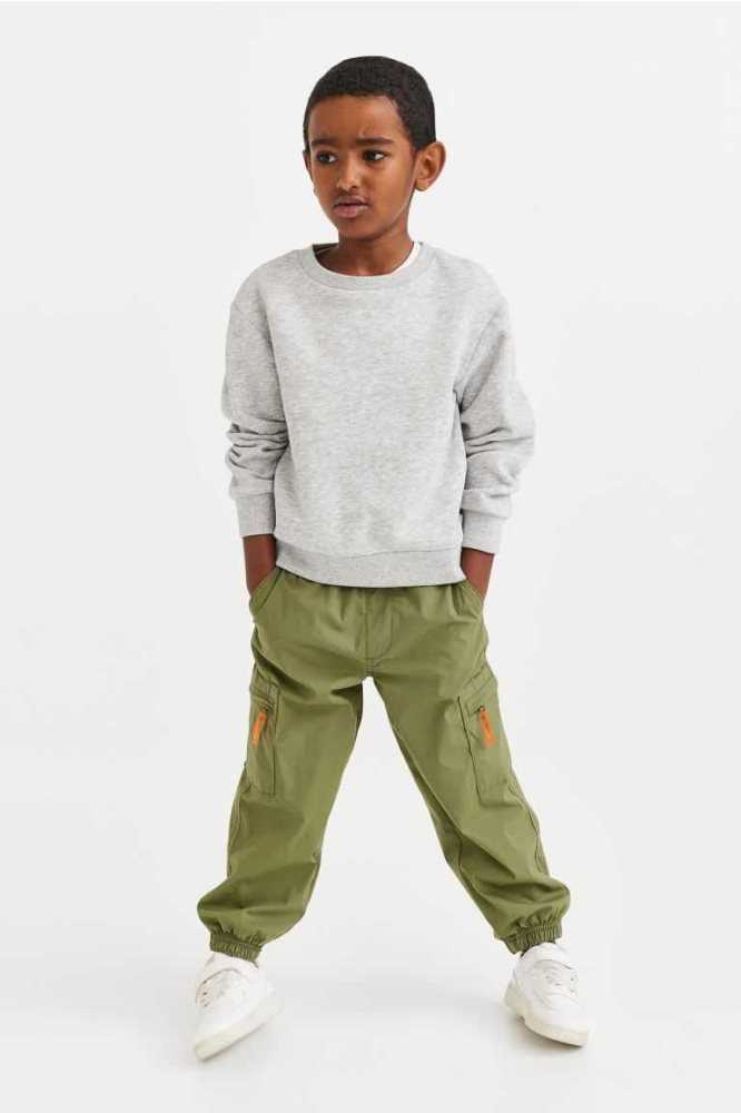 H&M Gefütterte Cargo Hose Kinder Khaki Grün | 7902-HRPIX