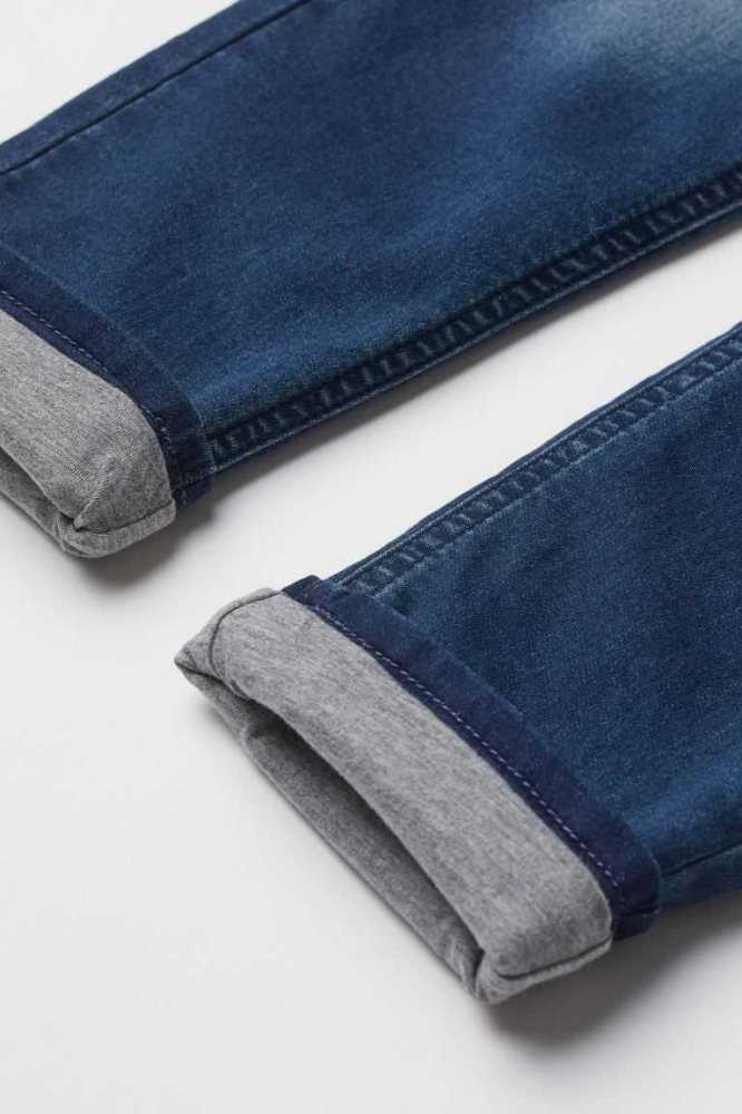 H&M Gefütterte Denim Jogginghose Kinder Dunkelgrau | 1672-JVKDP