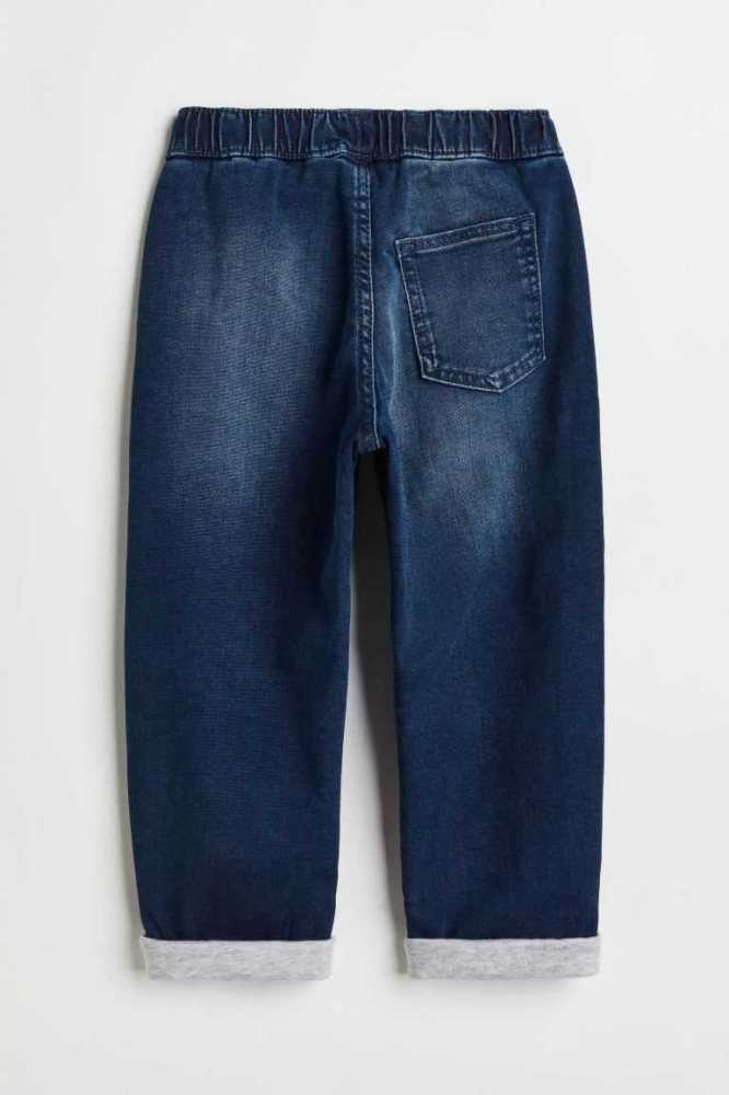 H&M Gefütterte Denim Jogginghose Kinder Dunkelblau | 2483-SPRVQ