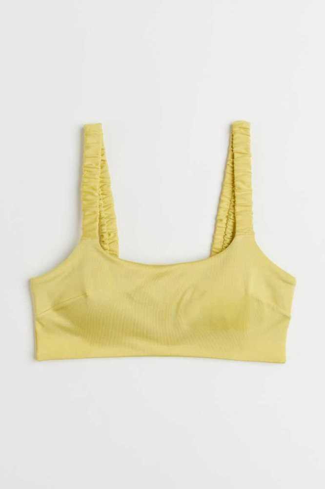 H&M Gepolstert Bikini Top Strandkleidung Damen Hellgelb | 0614-KYHSU