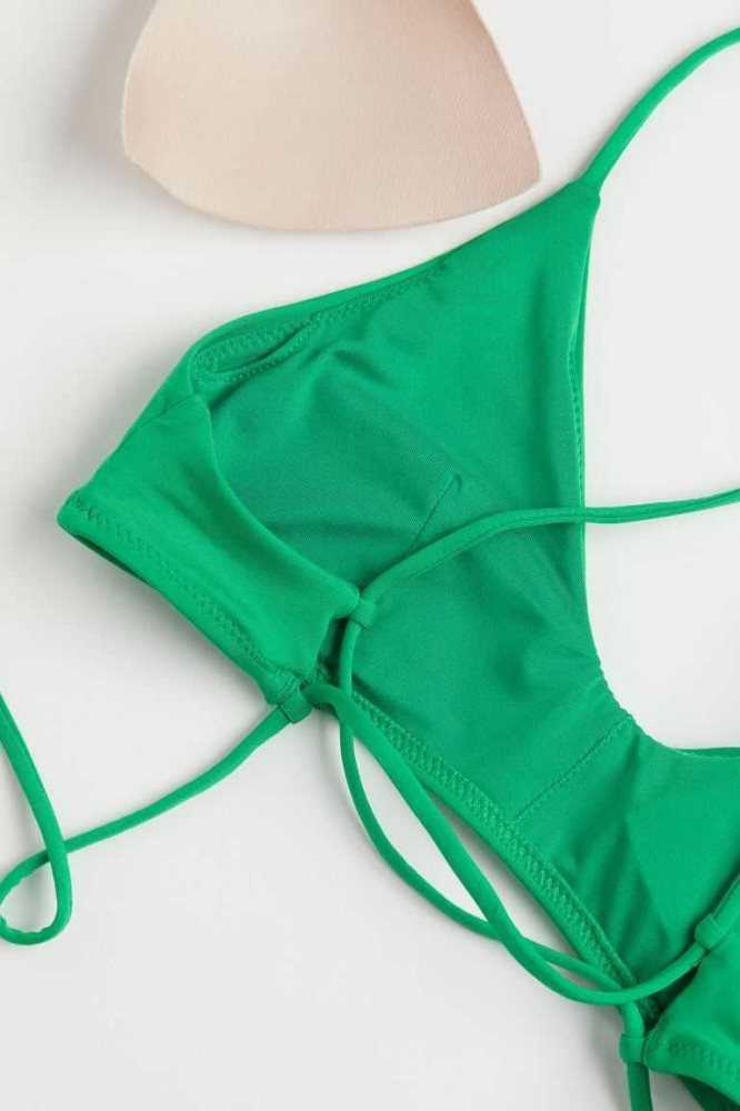 H&M Gepolstert Bikini Top Strandkleidung Damen Braun | 1275-EPGOV