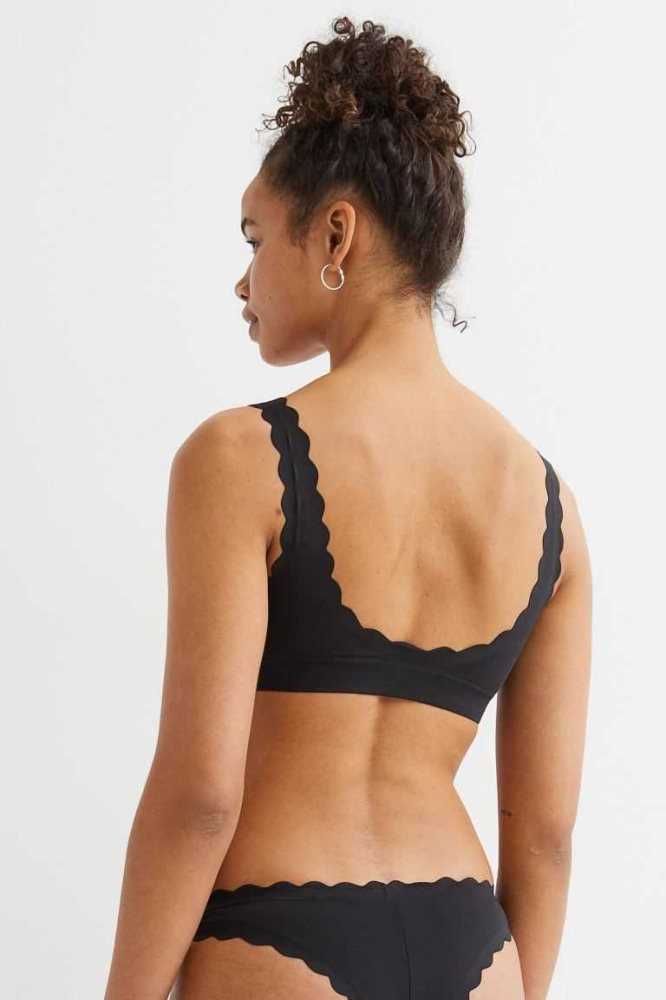 H&M Gepolstert Bikini Top Strandkleidung Damen Dunkelgrün | 1503-LNZAR