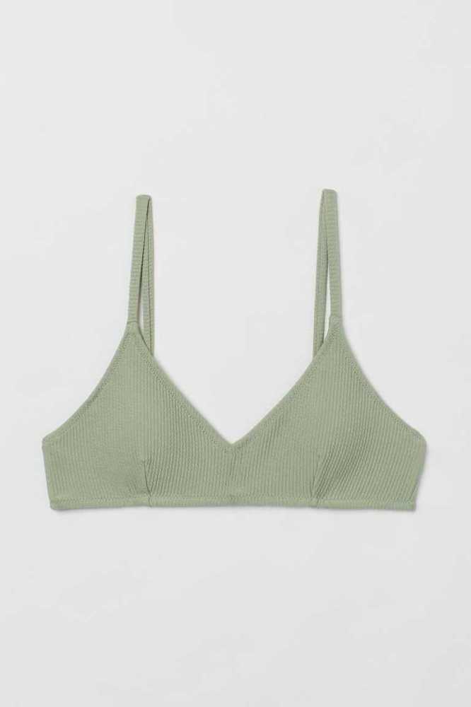 H&M Gepolstert Bikini Top Strandkleidung Damen Dunkelrosa | 2138-NZJUO