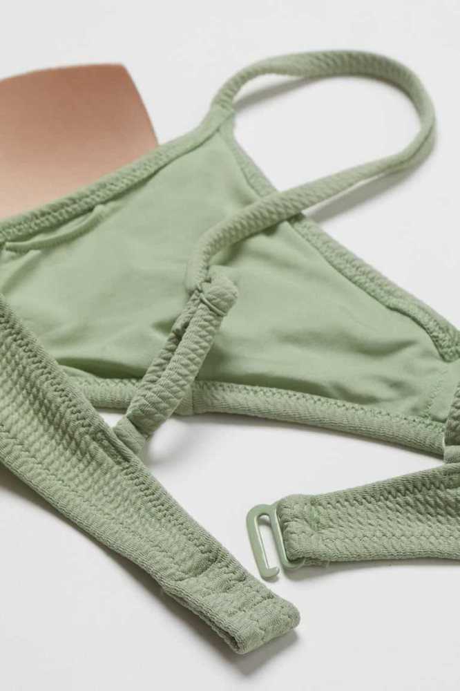 H&M Gepolstert Bikini Top Strandkleidung Damen Dunkelrosa | 2138-NZJUO