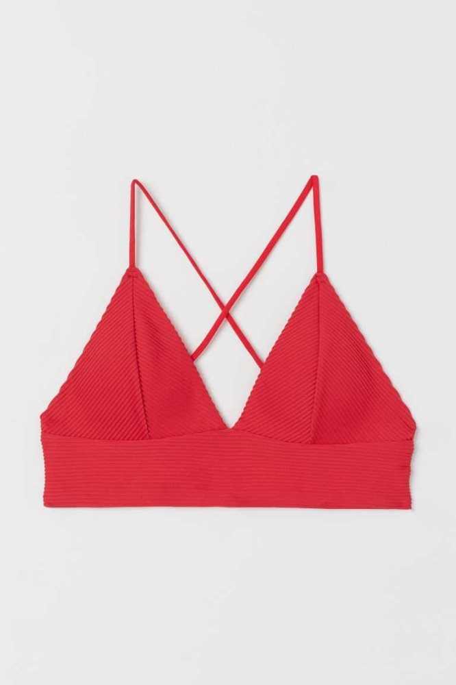 H&M Gepolstert Bikini Top Strandkleidung Damen Schwarz | 4052-ZRNUA