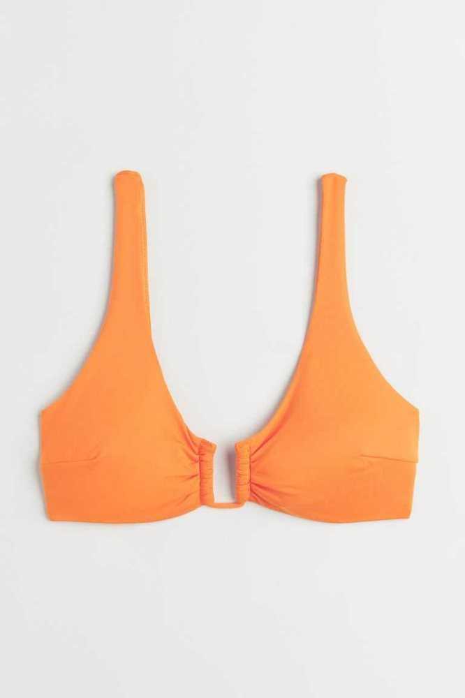 H&M Gepolstert Bikini Top Strandkleidung Damen Orange | 5072-LFHJM