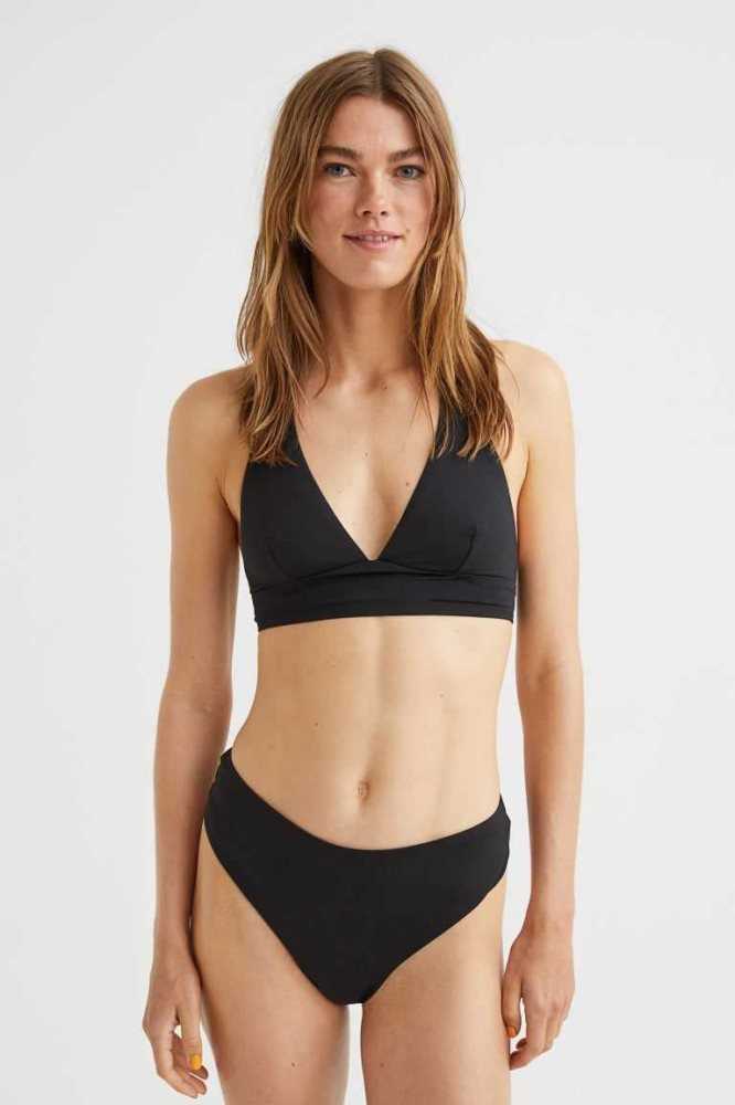 H&M Gepolstert Bikini Top Strandkleidung Damen Hellblau | 6418-ARHLN