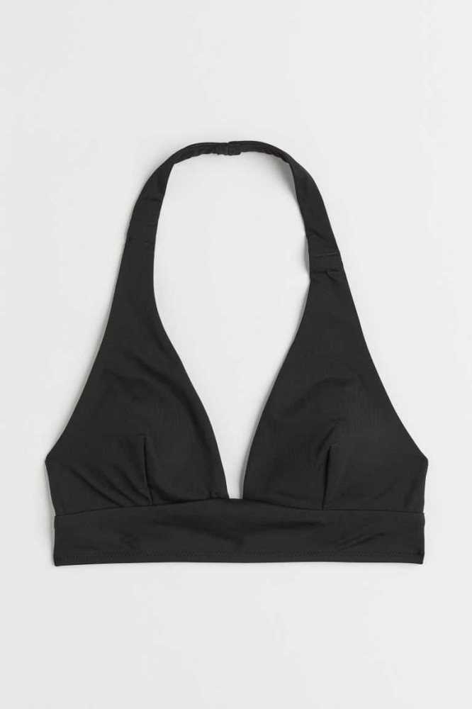 H&M Gepolstert Bikini Top Strandkleidung Damen Hellblau | 6418-ARHLN