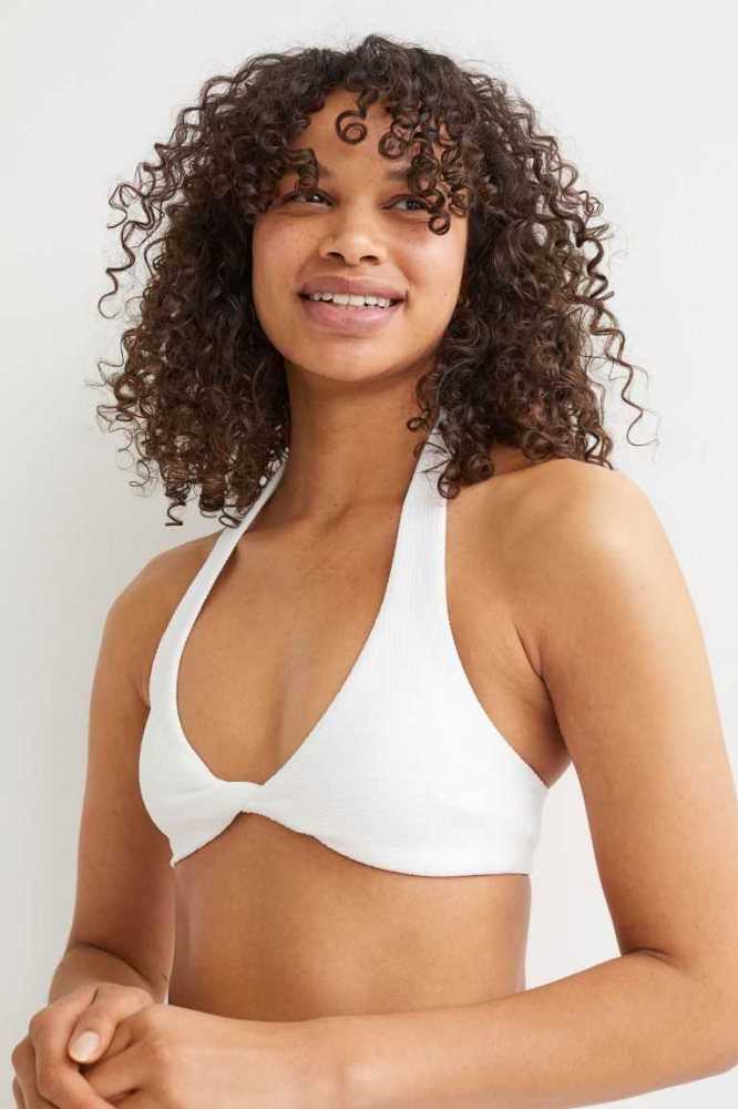 H&M Gepolstert Bikini Top Strandkleidung Damen Rosa | 8049-WSRJK