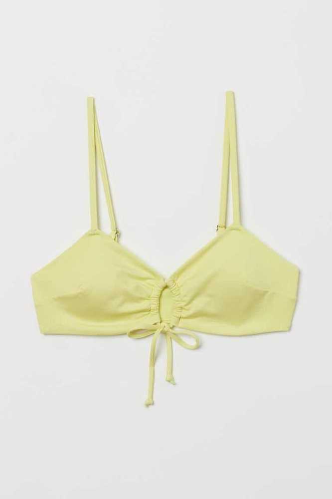 H&M Gepolstert Bikini Top Strandkleidung Damen Weiß | 9706-GHXPC