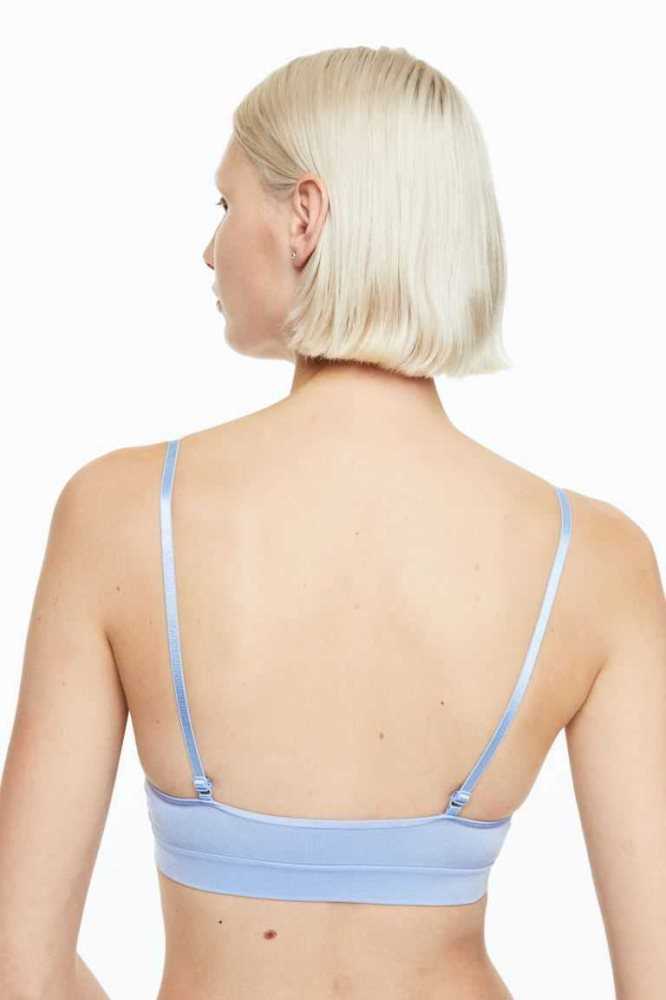 H&M Gepolstert Bra Unterwäsche Damen Hellblau | 1092-ZQWPI