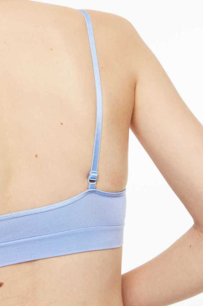 H&M Gepolstert Bra Unterwäsche Damen Hellblau | 1092-ZQWPI