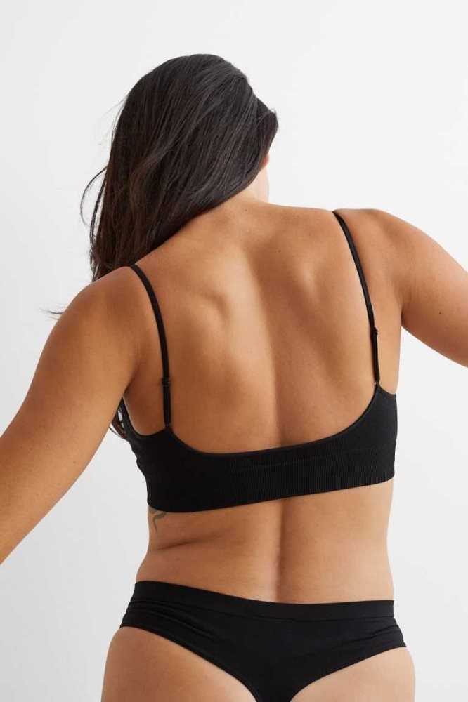 H&M Gepolstert Bra Unterwäsche Damen Schwarz | 3890-WUBZD