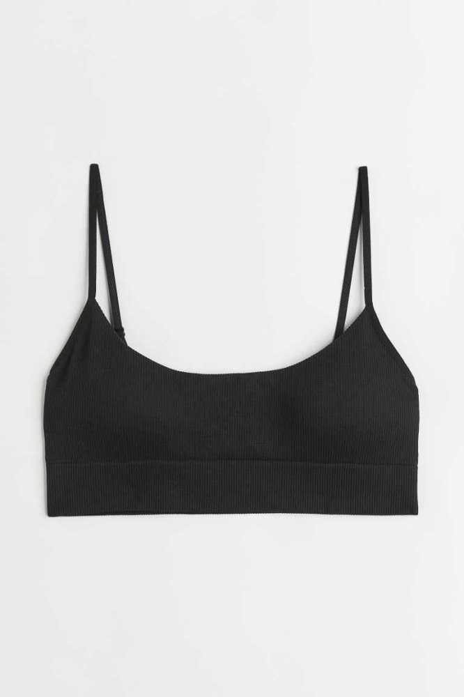 H&M Gepolstert Bra Unterwäsche Damen Schwarz | 3890-WUBZD