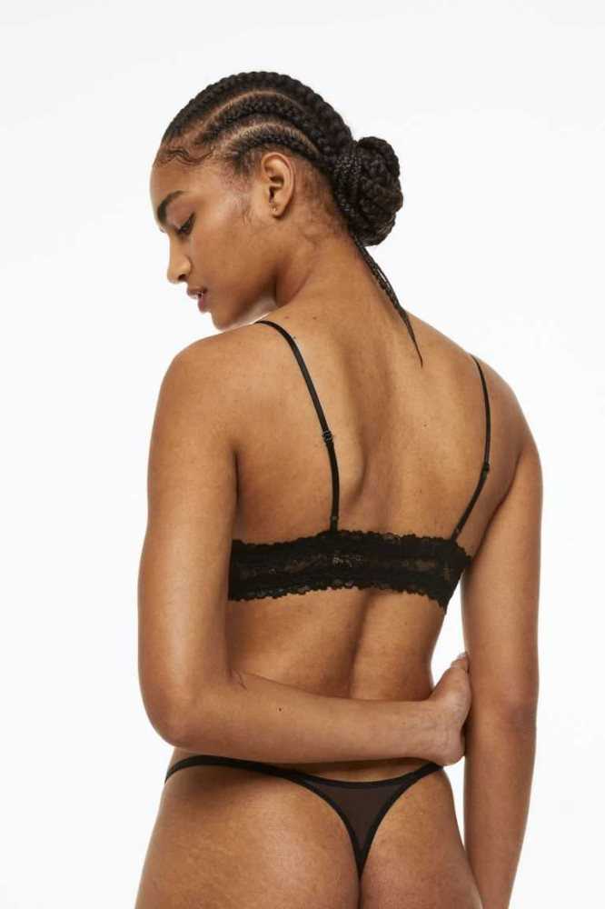 H&M Gepolstert Jersey Bra Unterwäsche Damen Schwarz | 9138-ZDUPF