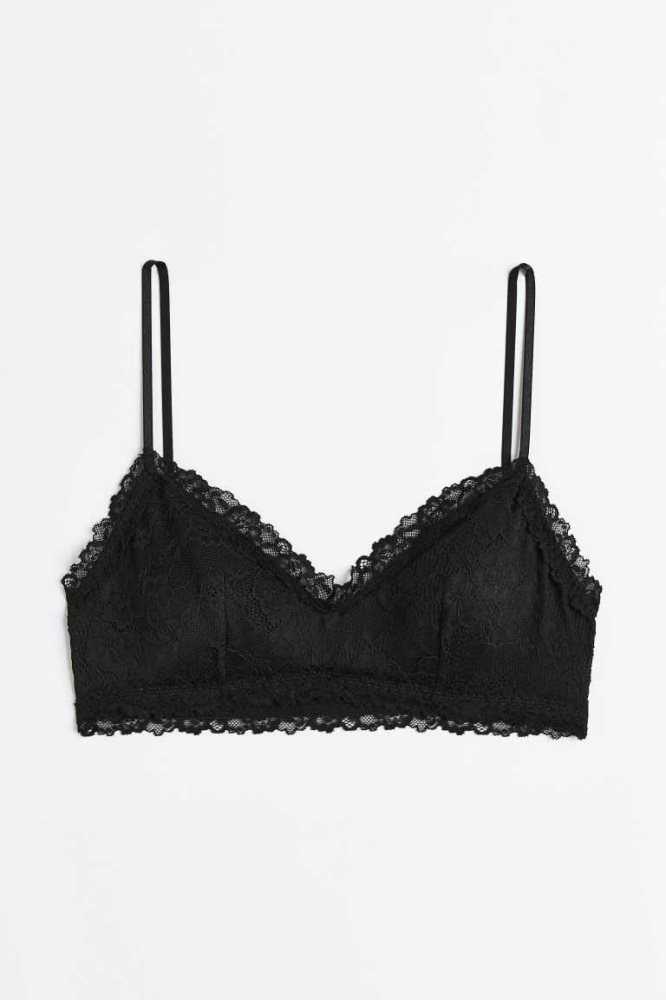 H&M Gepolstert Jersey Bra Unterwäsche Damen Schwarz | 9138-ZDUPF