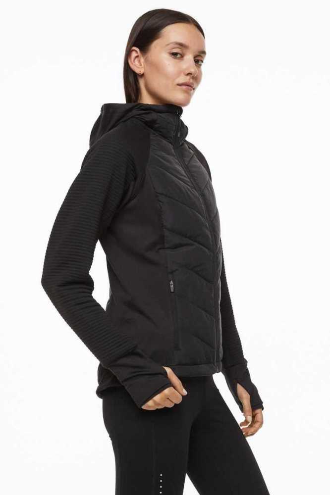 H&M Gepolstert Mit Kapuze Outdoor Jacket Sportbekleidung Damen Navy Blau | 2376-LSTMN