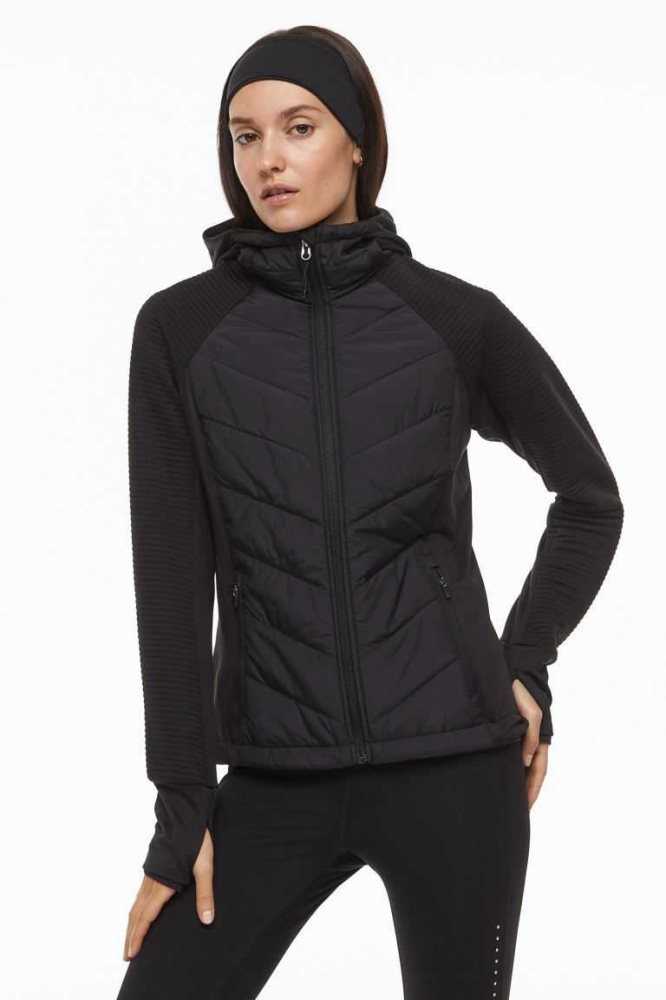 H&M Gepolstert Mit Kapuze Outdoor Jacket Sportbekleidung Damen Navy Blau | 2376-LSTMN